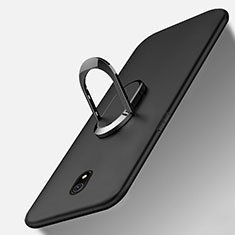 Ultra-thin Silicone Gel Soft Case Cover with Magnetic Finger Ring Stand for Xiaomi Redmi 8A Black