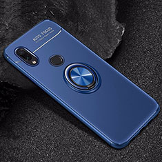 Ultra-thin Silicone Gel Soft Case Cover with Magnetic Finger Ring Stand for Xiaomi Redmi Note 7 Pro Blue