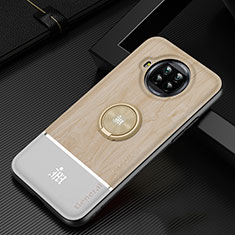 Ultra-thin Silicone Gel Soft Case Cover with Magnetic Finger Ring Stand JM1 for Xiaomi Mi 10i 5G Gold