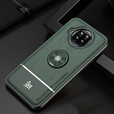 Ultra-thin Silicone Gel Soft Case Cover with Magnetic Finger Ring Stand JM1 for Xiaomi Mi 10T Lite 5G Green