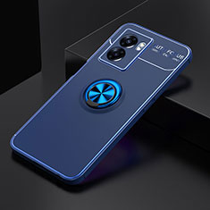 Ultra-thin Silicone Gel Soft Case Cover with Magnetic Finger Ring Stand JM2 for Realme Narzo 50 5G Blue