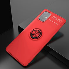 Ultra-thin Silicone Gel Soft Case Cover with Magnetic Finger Ring Stand JM2 for Samsung Galaxy A71 5G Red