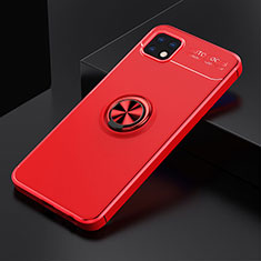 Ultra-thin Silicone Gel Soft Case Cover with Magnetic Finger Ring Stand JM2 for Samsung Galaxy F42 5G Red