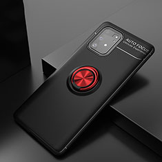 Ultra-thin Silicone Gel Soft Case Cover with Magnetic Finger Ring Stand JM2 for Samsung Galaxy S10 Lite Red and Black