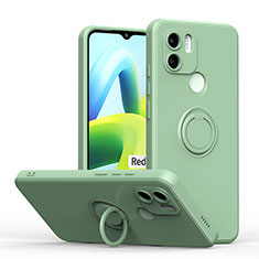 Ultra-thin Silicone Gel Soft Case Cover with Magnetic Finger Ring Stand QW1 for Xiaomi Poco C51 Matcha Green