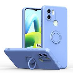 Ultra-thin Silicone Gel Soft Case Cover with Magnetic Finger Ring Stand QW1 for Xiaomi Redmi A2 Sky Blue
