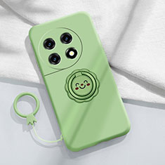 Ultra-thin Silicone Gel Soft Case Cover with Magnetic Finger Ring Stand S01 for OnePlus Ace 2 5G Green