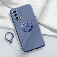 Ultra-thin Silicone Gel Soft Case Cover with Magnetic Finger Ring Stand S01 for Oppo K9 5G Lavender Gray