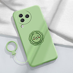Ultra-thin Silicone Gel Soft Case Cover with Magnetic Finger Ring Stand S01 for Xiaomi Civi 3 5G Matcha Green