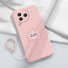 Ultra-thin Silicone Gel Soft Case Cover with Magnetic Finger Ring Stand S01 for Xiaomi Civi 3 5G Pink