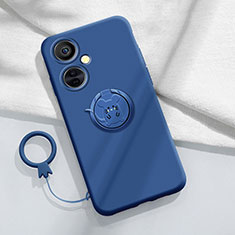 Ultra-thin Silicone Gel Soft Case Cover with Magnetic Finger Ring Stand S02 for OnePlus Nord CE 3 5G Blue