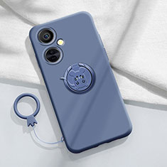 Ultra-thin Silicone Gel Soft Case Cover with Magnetic Finger Ring Stand S02 for OnePlus Nord CE 3 5G Lavender Gray