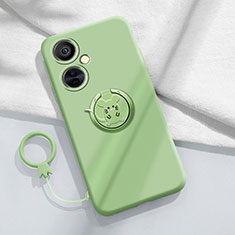 Ultra-thin Silicone Gel Soft Case Cover with Magnetic Finger Ring Stand S02 for OnePlus Nord N30 5G Green