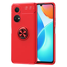 Ultra-thin Silicone Gel Soft Case Cover with Magnetic Finger Ring Stand SD1 for Huawei Honor X7 Red