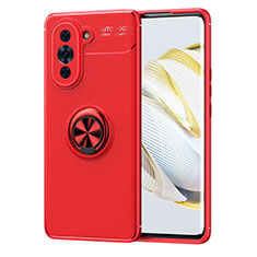Ultra-thin Silicone Gel Soft Case Cover with Magnetic Finger Ring Stand SD1 for Huawei Nova 10 Pro Red
