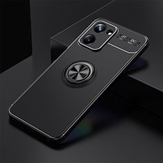 Ultra-thin Silicone Gel Soft Case Cover with Magnetic Finger Ring Stand SD1 for Realme 10 Pro 5G Black