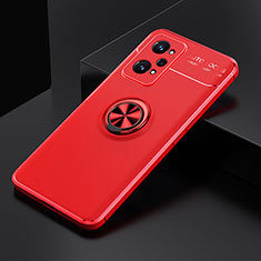 Ultra-thin Silicone Gel Soft Case Cover with Magnetic Finger Ring Stand SD1 for Realme GT2 5G Red