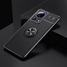 Ultra-thin Silicone Gel Soft Case Cover with Magnetic Finger Ring Stand SD1 for Xiaomi Mi 12 Lite NE 5G Black
