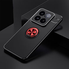 Ultra-thin Silicone Gel Soft Case Cover with Magnetic Finger Ring Stand SD1 for Xiaomi Mi 14 Pro 5G Red and Black