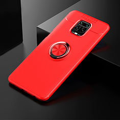 Ultra-thin Silicone Gel Soft Case Cover with Magnetic Finger Ring Stand SD1 for Xiaomi Poco M2 Pro Red