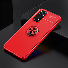 Ultra-thin Silicone Gel Soft Case Cover with Magnetic Finger Ring Stand SD1 for Xiaomi Redmi Note 11 4G (2022) Red