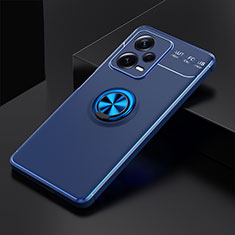 Ultra-thin Silicone Gel Soft Case Cover with Magnetic Finger Ring Stand SD1 for Xiaomi Redmi Note 12 Pro+ Plus 5G Blue