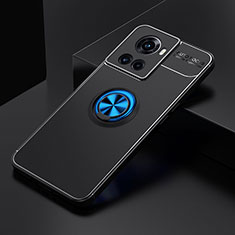 Ultra-thin Silicone Gel Soft Case Cover with Magnetic Finger Ring Stand SD2 for OnePlus Ace 5G Blue and Black