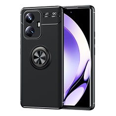 Ultra-thin Silicone Gel Soft Case Cover with Magnetic Finger Ring Stand SD2 for Realme 10 Pro+ Plus 5G Black