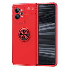 Ultra-thin Silicone Gel Soft Case Cover with Magnetic Finger Ring Stand SD2 for Realme GT2 Pro 5G Red