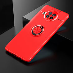 Ultra-thin Silicone Gel Soft Case Cover with Magnetic Finger Ring Stand SD2 for Xiaomi Mi 10i 5G Red