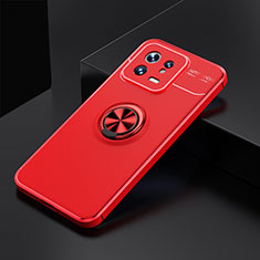 Ultra-thin Silicone Gel Soft Case Cover with Magnetic Finger Ring Stand SD2 for Xiaomi Mi 13 5G Red
