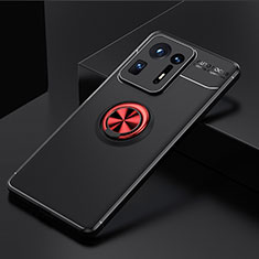 Ultra-thin Silicone Gel Soft Case Cover with Magnetic Finger Ring Stand SD2 for Xiaomi Mi Mix 4 5G Red and Black