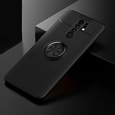 Ultra-thin Silicone Gel Soft Case Cover with Magnetic Finger Ring Stand SD2 for Xiaomi Redmi 9 Black