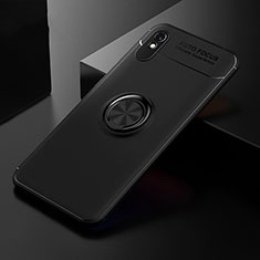 Ultra-thin Silicone Gel Soft Case Cover with Magnetic Finger Ring Stand SD2 for Xiaomi Redmi 9AT Black