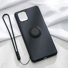 Ultra-thin Silicone Gel Soft Case Cover with Magnetic Finger Ring Stand T01 for Apple iPhone 11 Black