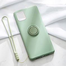 Ultra-thin Silicone Gel Soft Case Cover with Magnetic Finger Ring Stand T01 for Apple iPhone 11 Green