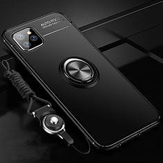 Ultra-thin Silicone Gel Soft Case Cover with Magnetic Finger Ring Stand T01 for Apple iPhone 11 Pro Max Black