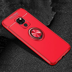 Ultra-thin Silicone Gel Soft Case Cover with Magnetic Finger Ring Stand T01 for Huawei Mate 20 X 5G Red