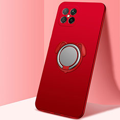 Ultra-thin Silicone Gel Soft Case Cover with Magnetic Finger Ring Stand T01 for Huawei Nova 8 SE 5G Red