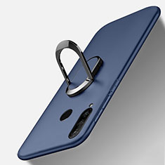 Ultra-thin Silicone Gel Soft Case Cover with Magnetic Finger Ring Stand T01 for Huawei P30 Lite Blue