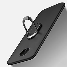 Ultra-thin Silicone Gel Soft Case Cover with Magnetic Finger Ring Stand T01 for OnePlus 7T Black