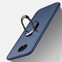 Ultra-thin Silicone Gel Soft Case Cover with Magnetic Finger Ring Stand T01 for OnePlus 7T Blue