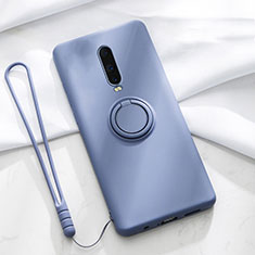 Ultra-thin Silicone Gel Soft Case Cover with Magnetic Finger Ring Stand T01 for Oppo R17 Pro Purple