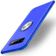 Ultra-thin Silicone Gel Soft Case Cover with Magnetic Finger Ring Stand T01 for Samsung Galaxy S10 5G Blue