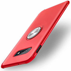 Ultra-thin Silicone Gel Soft Case Cover with Magnetic Finger Ring Stand T01 for Samsung Galaxy S10e Red
