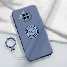 Ultra-thin Silicone Gel Soft Case Cover with Magnetic Finger Ring Stand T01 for Xiaomi Mi 10i 5G Lavender Gray