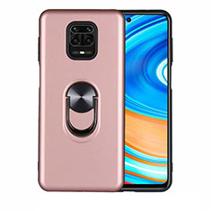 Ultra-thin Silicone Gel Soft Case Cover with Magnetic Finger Ring Stand T01 for Xiaomi Poco M2 Pro Rose Gold