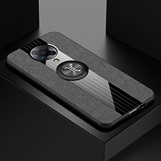 Ultra-thin Silicone Gel Soft Case Cover with Magnetic Finger Ring Stand T01 for Xiaomi Redmi K30 Pro 5G Gray