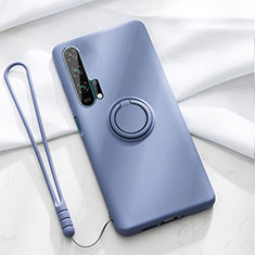 Ultra-thin Silicone Gel Soft Case Cover with Magnetic Finger Ring Stand T02 for Huawei Honor 20 Pro Blue