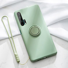 Ultra-thin Silicone Gel Soft Case Cover with Magnetic Finger Ring Stand T02 for Huawei Honor 20 Pro Green